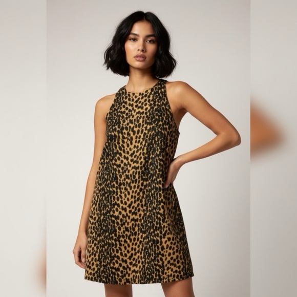 Future Collective Dresses & Skirts - Future Collective Elegant Leopard Print Sleeveless Mini Dress
